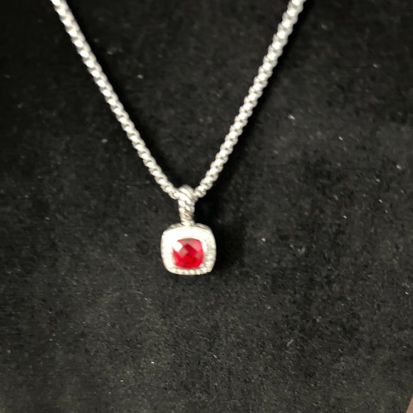 Pendant Necklace in Sterling Silver with Pavé style Cubic Zirconia - Picture 2 of 8